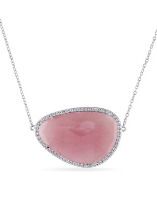 Concerto Guava Quartz and White Topaz Sterling Silver Necklace - QUARTZ