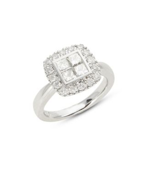 Jewellery Bay Value 14K White Gold and Diamond Cushion Cut Ring - DIAMOND - 7