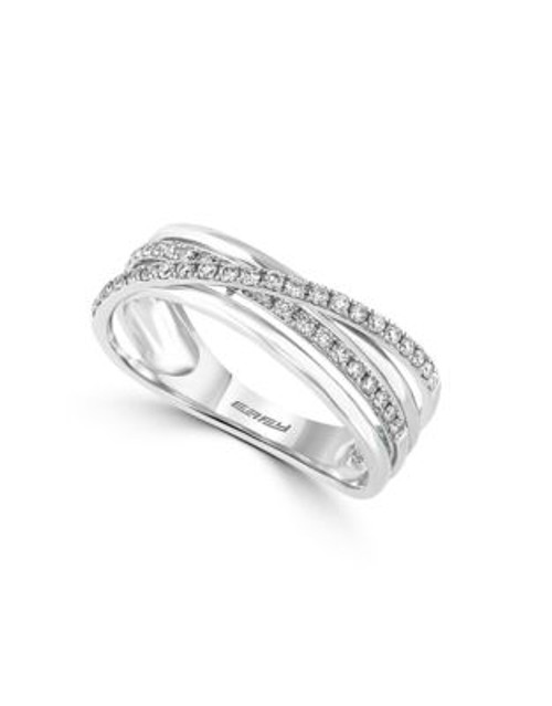 Effy 14k White Gold Diamond Twist Row Ring - WHITE GOLD - 7