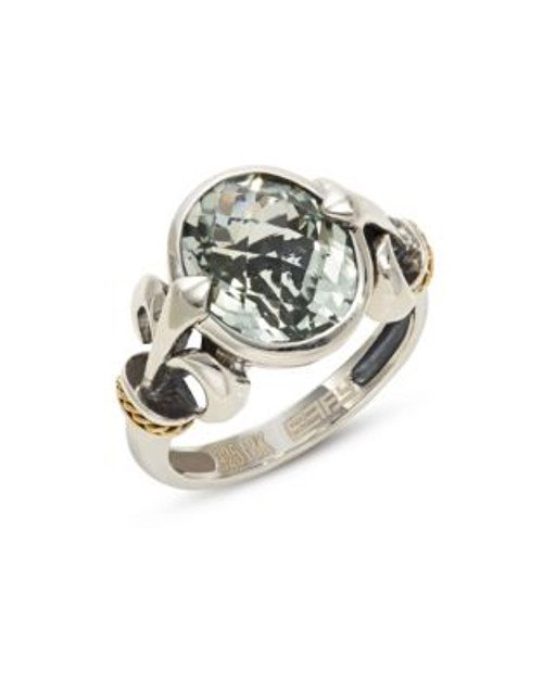 Effy Green Amethyst, Sterling Silver and 18K Yellow Gold Ring - GREEN - 7