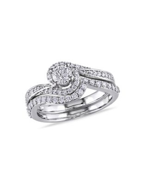 Concerto .74CT Diamond TW 14k White Gold Bridal Set Ring - DIAMOND - 6