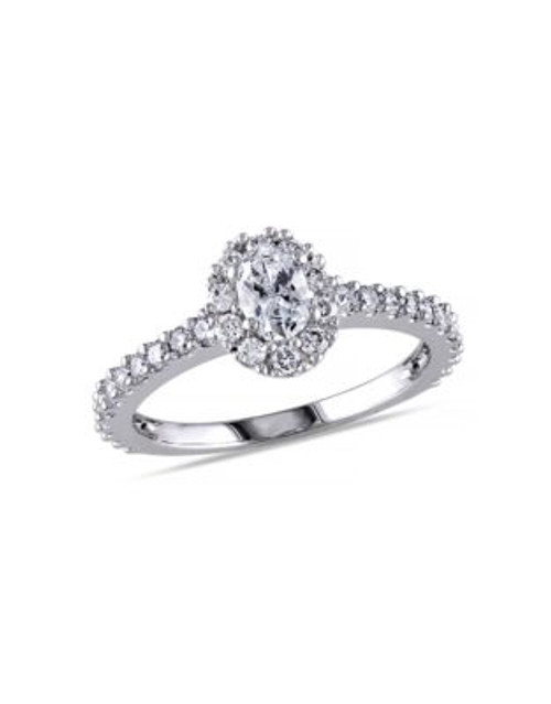 Concerto 1 CT Oval and Round Diamonds TW 14k White Gold Fashion Ring - DIAMOND - 7