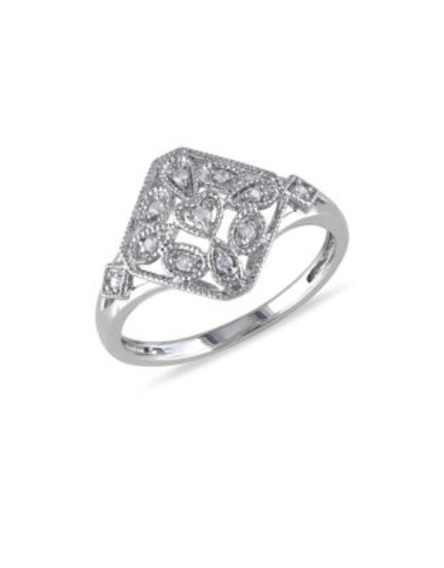 Concerto 0.07TCW Diamond Sterling Silver Vintage Ring - DIAMOND - 5