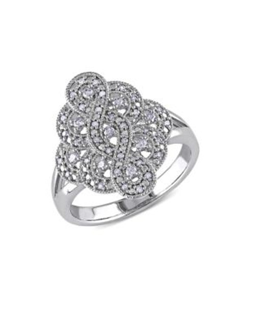 Concerto .25 CT Diamond and Sterling Silver Vintage Ring - DIAMOND - 7