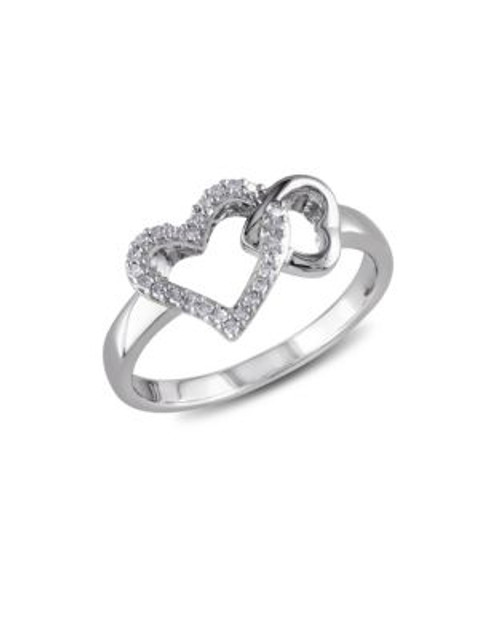 Concerto Diamond Interlocking Heart Ring - DIAMOND - 9