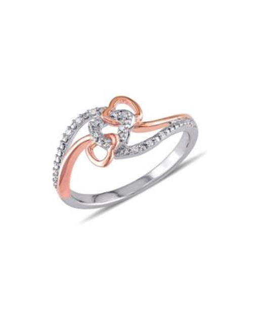 Concerto Diamond Two-Tone Triple Heart Ring - DIAMOND - 6