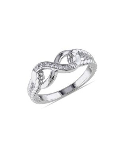 Concerto Diamond Infinity Ribbed Band Ring - DIAMOND - 6