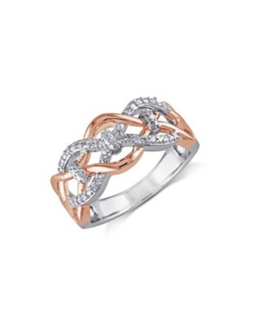 Concerto Diamond Openwork Two-Tone Sterling Silver Ring - DIAMOND - 8