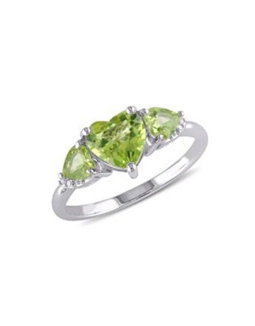 Concerto 0.02TCW Diamond Accent Peridot Heart Ring - PERIDOT - 5