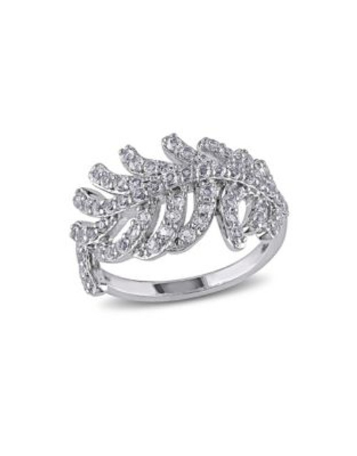 Concerto White Topaz Feather Ring - TOPAZ - 7