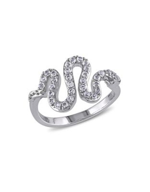 Concerto White Topaz Snake Ring - TOPAZ - 7