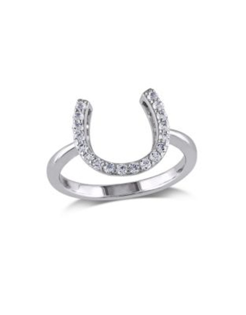 Concerto White Topaz Horseshoe Ring - TOPAZ - 8