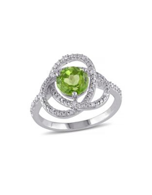 Concerto 0.1TCW Diamond and Peridot Orbit Ring - PERIDOT - 6