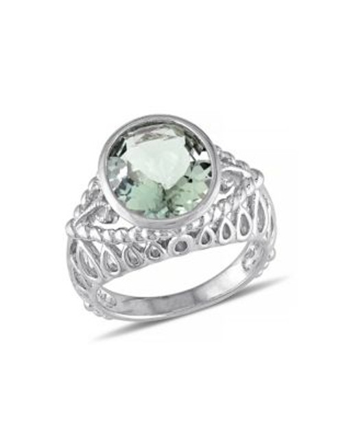 Concerto 4.33TCW Green Amethyst Sterling Silver Cocktail Ring - AMETHYST - 5