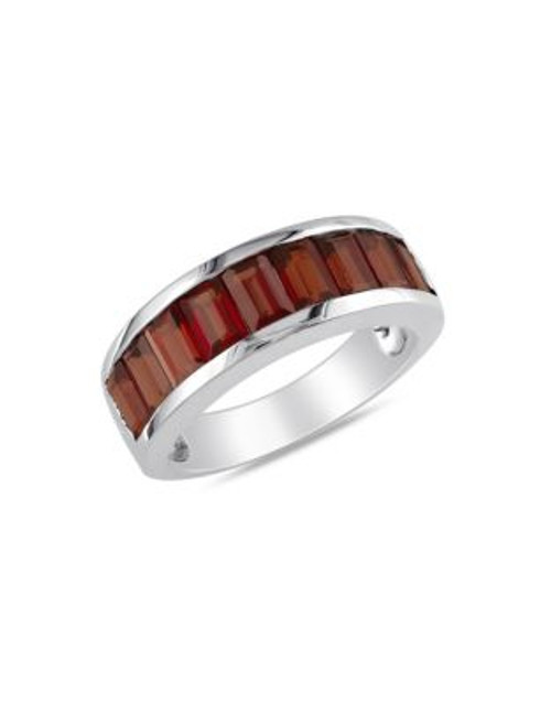 Concerto Baguette Garnet and Sterling Silver Ring - GARNET - 8