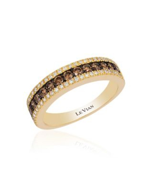 Le Vian 14K Honey Gold Chocolatier Diamond Band Ring - WHITE - 7