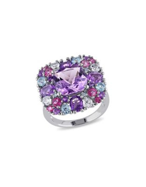 Concerto Diamond and Multi-Gemstone Sterling Silver Ring - MULTI - 6