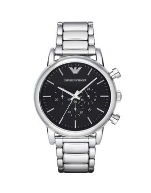 Emporio Armani Chronograph Chain-Link Strap Watch - SILVER