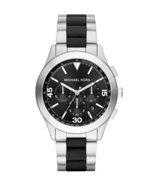 Michael Kors Gareth Two-Tone Stainless Steel and Silicone Chronograph Watch - SILVER
