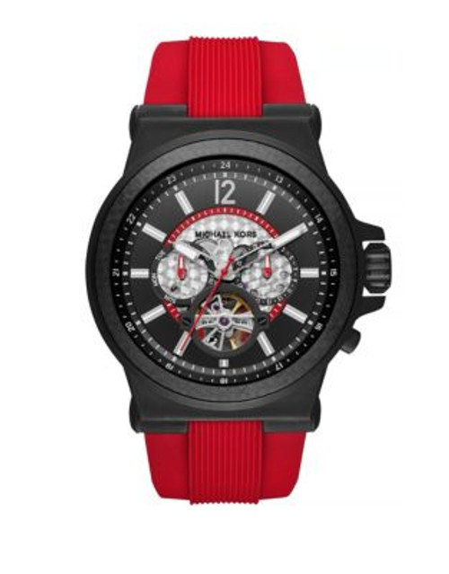 Michael Kors Dylan Chronograph Silicone Strap Watch - RED
