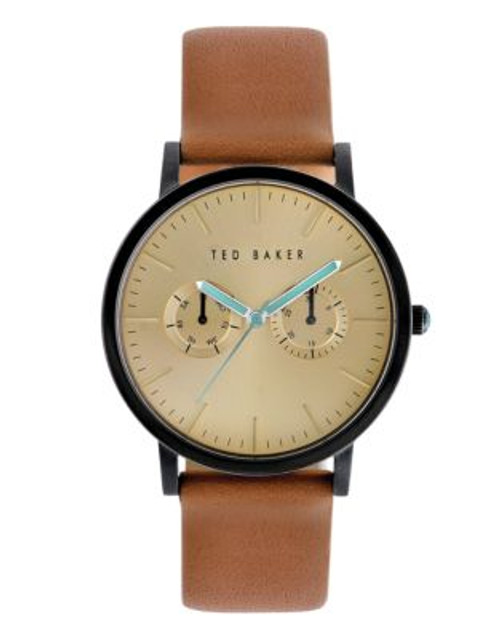 Ted Baker Mens Multifunction Leather Strap Watch 10009249 - BROWN