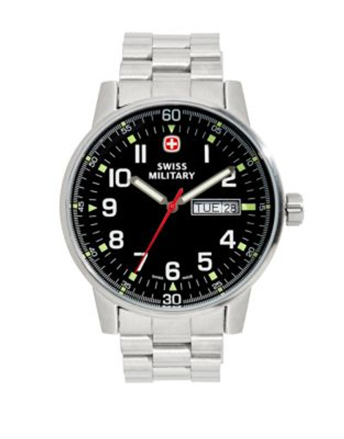 Swiss Military Commando Day Stainless Steel Watch - SILVER