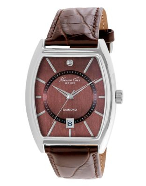 Kenneth Cole New York Mens Genuine Diamond Dial 10014805 - BROWN