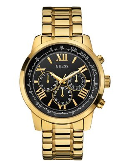 Guess Mens Chronograph Stainless Steel Gold tone Watch 45mm W0379G4 - GOLD
