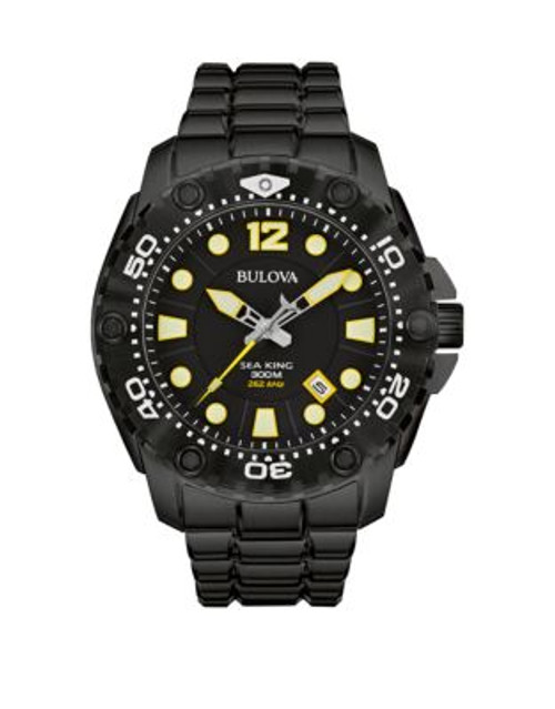 Bulova Mens Analog Sea King Collection Watch 98B242 - BLACK