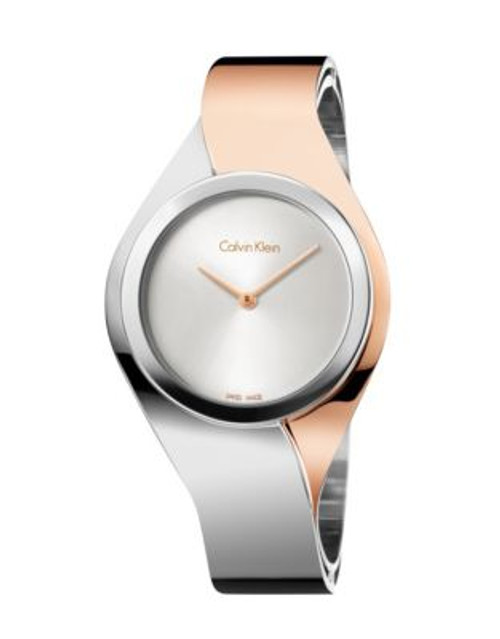 Calvin Klein Stainless Steel Rose Gold Senses Watch - SILVER