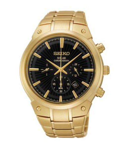 Seiko Stainless Steel Solar Chronograph Watch - GOLD