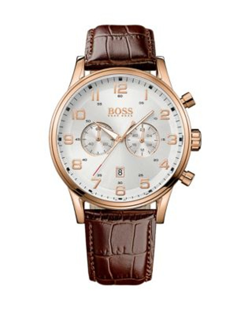 Boss Mens Chronograph Aeroliner 1512921 Watch - BROWN