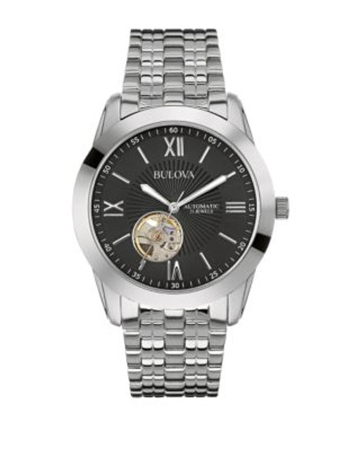 Bulova Mens Automatic Oversized 96A158 - SILVER