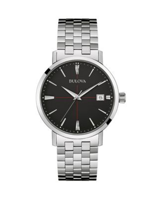 Bulova Classic Stainless Steel Link Bracelet Watch - SILVER