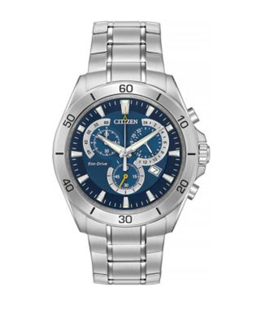 Citizen Chronograph Eco-Drive Stainless Steel Bracelet Watch - SILVER