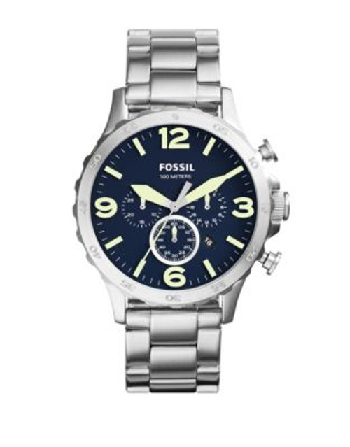 Fossil Stainless Steel Chronograph Watch - SILVER