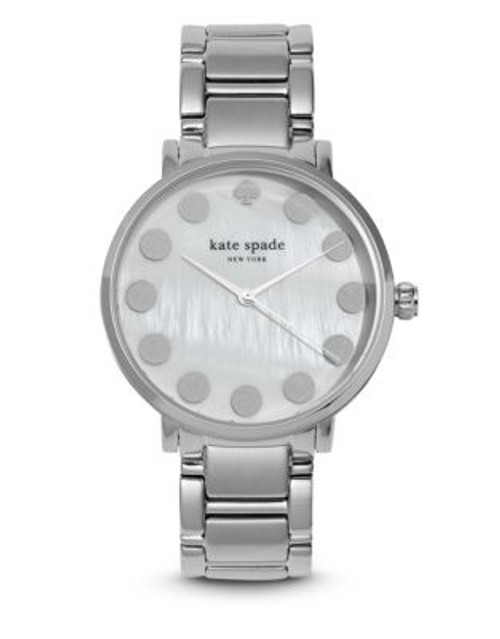 Kate Spade New York Womens Gramercy Dot Round Watch 1YRU0736 - SILVER
