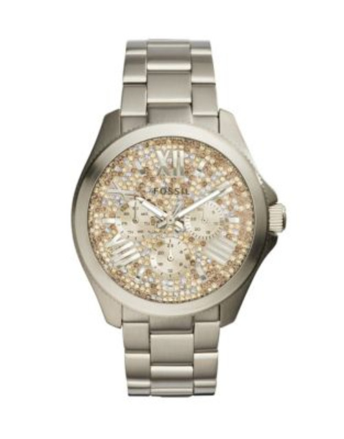 Fossil Pave Dial Multifunction Stainless Steel Watch - GOLD
