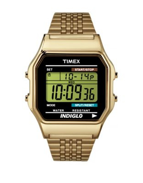 Timex Unisex 80 Stainless Steel Digital Watch - GOLD