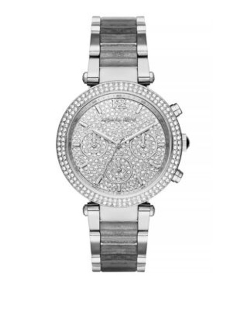 Michael Kors Parker Pave Chronograph Watch - SILVER