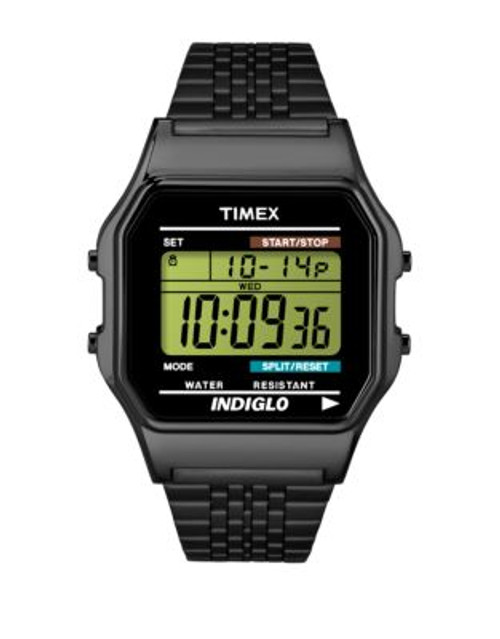 Timex Unisex 80 Stainless Steel Digital Watch - BLACK