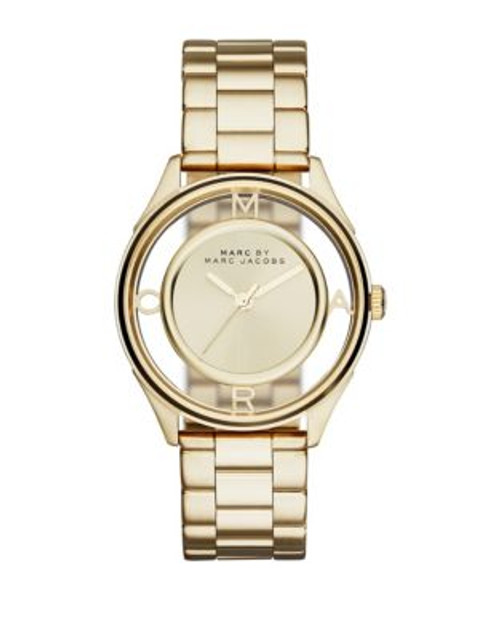 Marc By Marc Jacobs Tether Skeleton Gold-Tone Bracelet Watch - GOLD