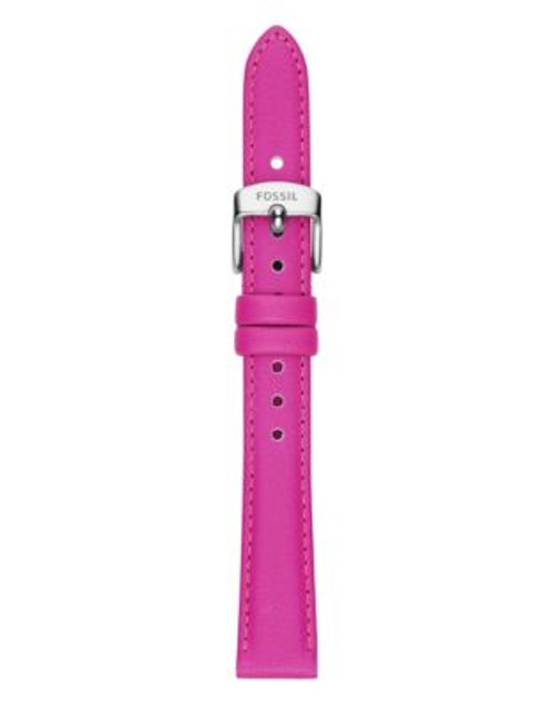 Fossil Pink Slim Leather Watch Strap - PINK