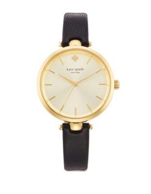 Kate Spade New York Holland Goldtone and Leather Watch - BLACK