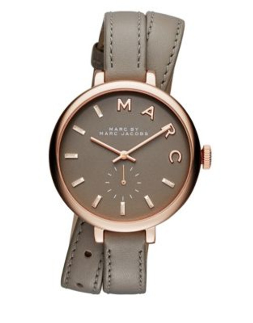 Marc By Marc Jacobs Sally Double Wrap Leather Watch - GREY