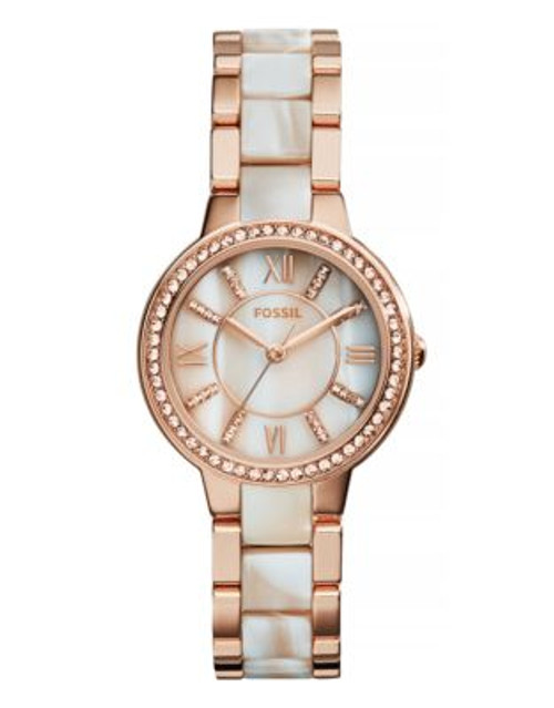 Fossil Womens Virginia Petite Three-Hand ES3716 - ROSE GOLD