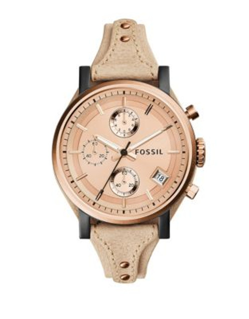 Fossil Original Boyfriend Leather Chronograph Watch - TAN