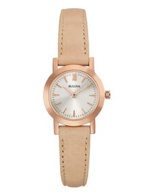 Bulova Womens Analog Classic Collection Watch 97L148 - ROSE GOLD/BEIGE