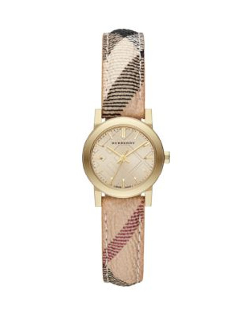 Burberry The City Mini Goldtone Check Watch - GOLD