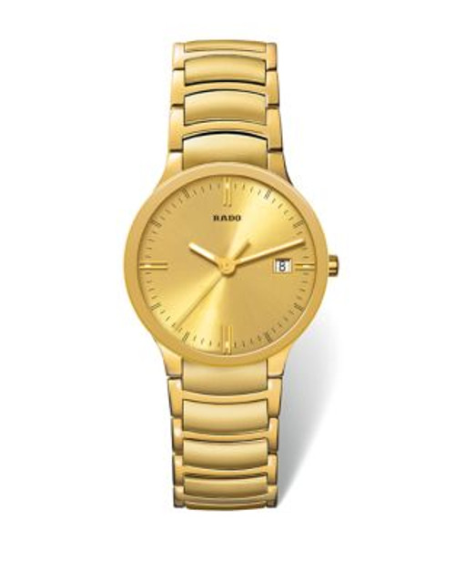 Rado Unisex Quartz Centrix R30527253 Watch - YELLOW GOLD